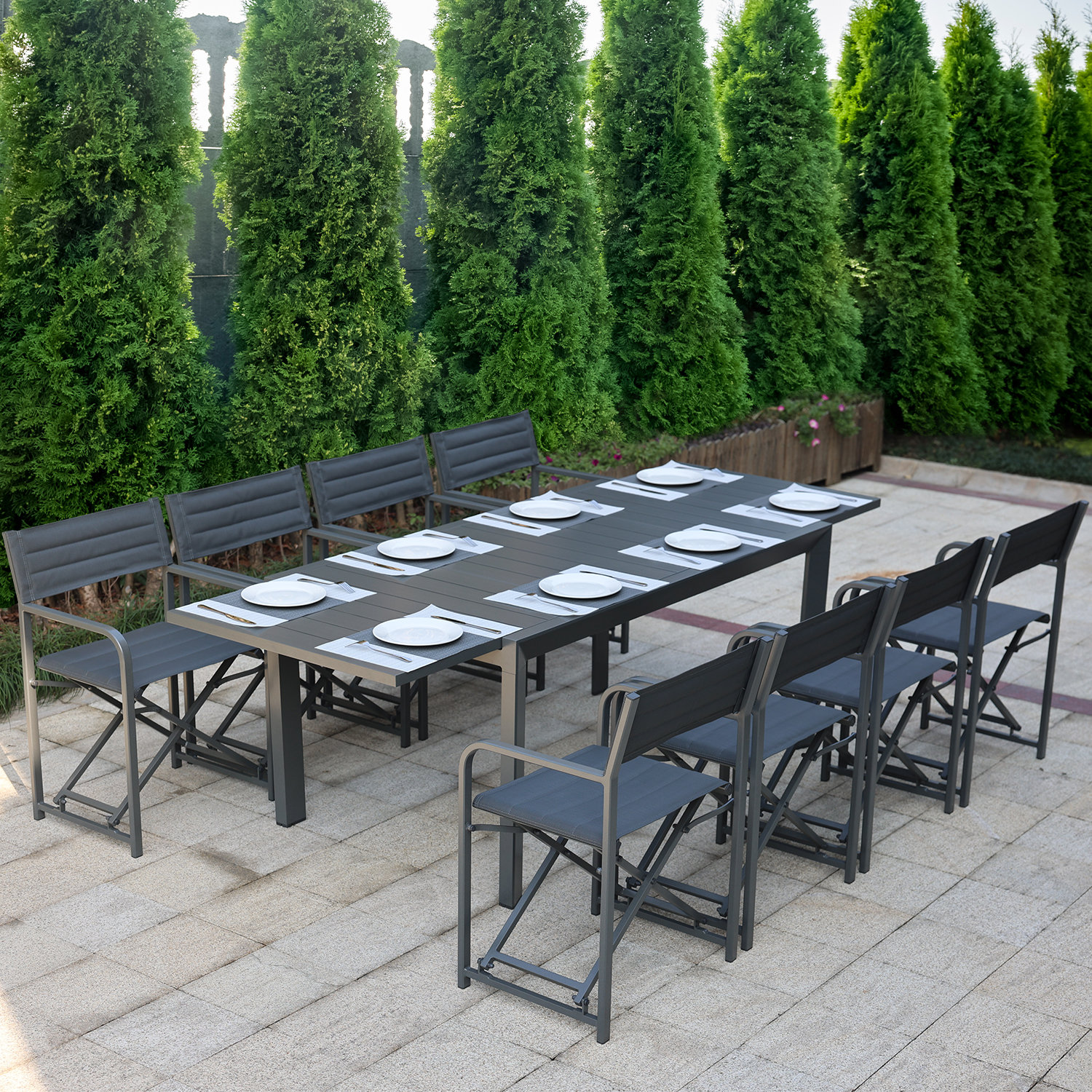 Hokku Designs Meaux Rectangular 8 - Person Outdoor Dining Set